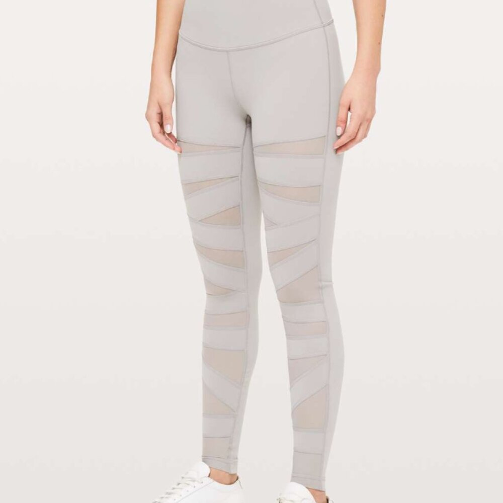 Lululemon Wunder Under Tight Tech Mesh Cutout High Rise Leggings 28" Size 6